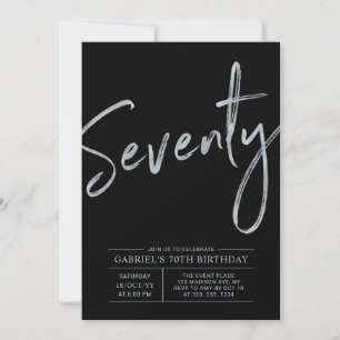 Soixante-dix Modern Silver & Black 70e Invitation