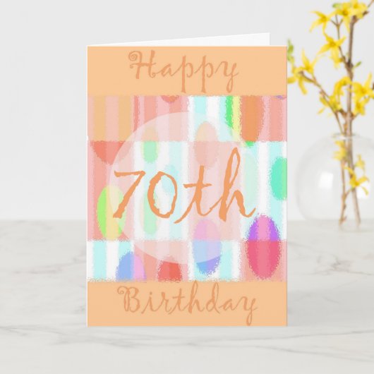 Soixante-dixième carte d'anniversaire heureuse (Fleur jaune)