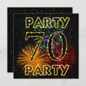 soixante-dixième invitation de fête d'anniversaire (Devant / Derrière)