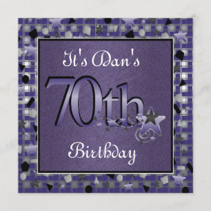 Soixante-dixième invitation heureuse de fête