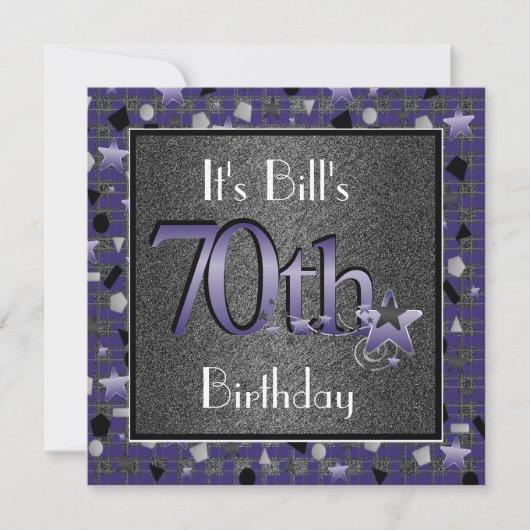 Soixante-dixième invitation heureuse de fête (Devant)