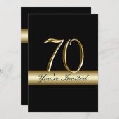 Soixante-dixième invitations d'anniversaire en (Devant / Derrière)