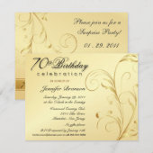 Soixante-dixième invitations élégantes de fête (Devant / Derrière)