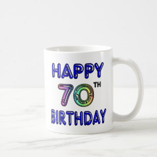 Soixante-dixième tasse heureuse d'anniversaire