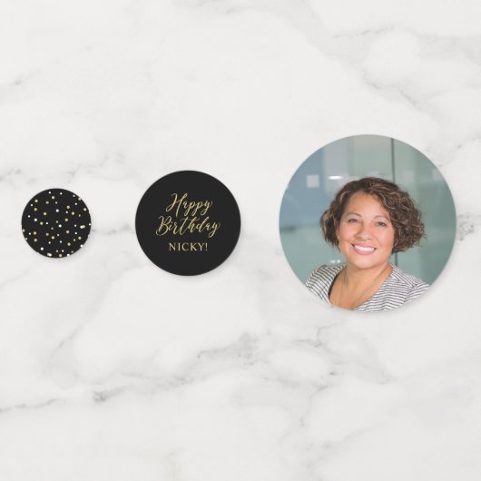 Soixante | Gold & Black Confetti 60e fête d'annive (Derrière)