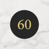Soixante | Gold & Black Confetti 60e fête d'annive (Petit recto)