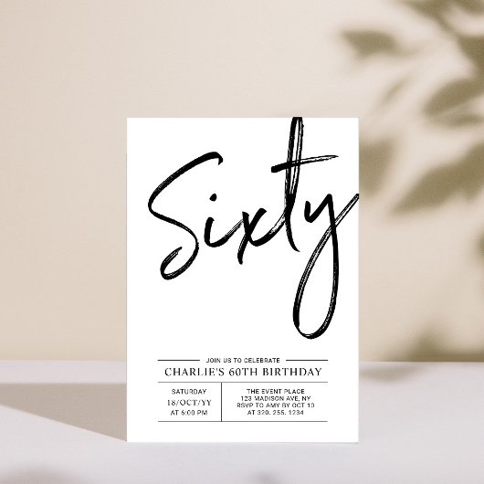 Soixante | Invitation Moderne pour 60ème Anniversa