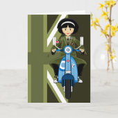 Soixante mod fille à Parka avec carte scooter (Fleur jaune)