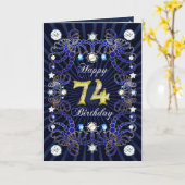 soixante-quatorzième carte d'anniversaire avec les (Fleur jaune)