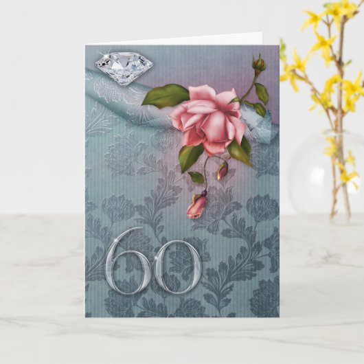 soixantième Carte d'anniversaire de mariage (Fleur jaune)
