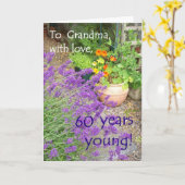 soixantième Carte d'anniversaire pour la (Fleur jaune)