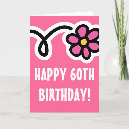 Soixantième carte de voeux heureuse d'anniversaire (Devant)
