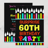 soixantième Des invitations de fête d'anniversaire (Devant / Derrière)