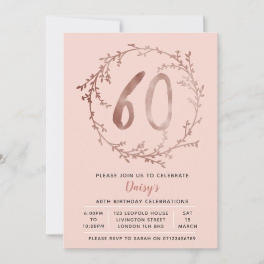 Soixantième invitation d'anniversaire d'or de (Devant)