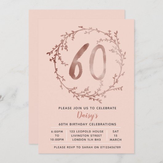 Soixantième invitation d'anniversaire d'or de (Devant / Derrière)