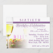 soixantième Invitation de fête d'anniversaire (Devant / Derrière)