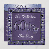 soixantième Invitation de fête d'anniversaire (Devant / Derrière)