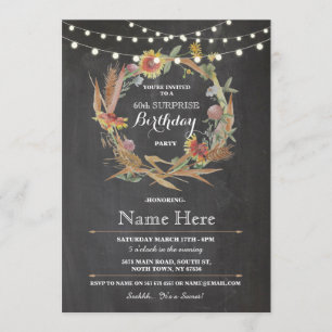 soixantième Invitation florale de guirlande de