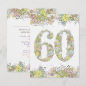 soixantième Invitation naturel de photo de dames (Devant / Derrière)