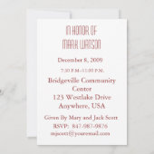 soixantième Invitation personnalisée de fête (Dos)