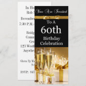 soixantième Invitation personnalisée de fête (Devant / Derrière)