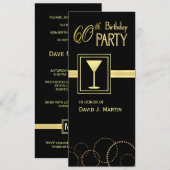 soixantième Invitations de fête d'anniversaire - (Devant / Derrière)