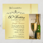 Soixantième invitations de fête d'anniversaire (Devant / Derrière)