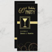 soixantième Invitations de fête d'anniversaire - (Devant / Derrière)