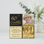 Soixantième invitations élégantes de fête (Debout devant)