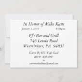 Soixantième invitations personnalisées de fête (Dos)