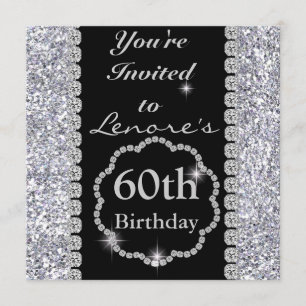 soixantième Noir d'anniversaire et invitation