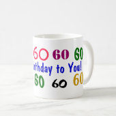 soixantième Tasse d'anniversaire - changez en (Devant droit)