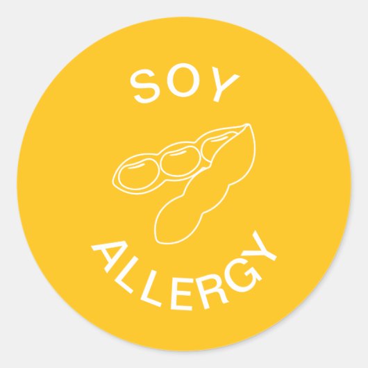 Soja allergie alert ronde sticker (Voorkant)