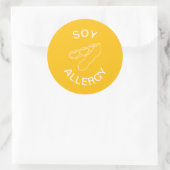 Soja allergie alert ronde sticker (Tas)