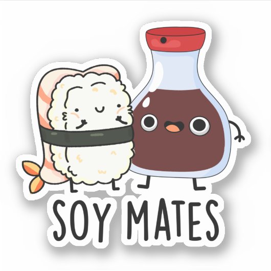 Soja Mates Grappige Sojasaus Pun Sticker (Voorkant)