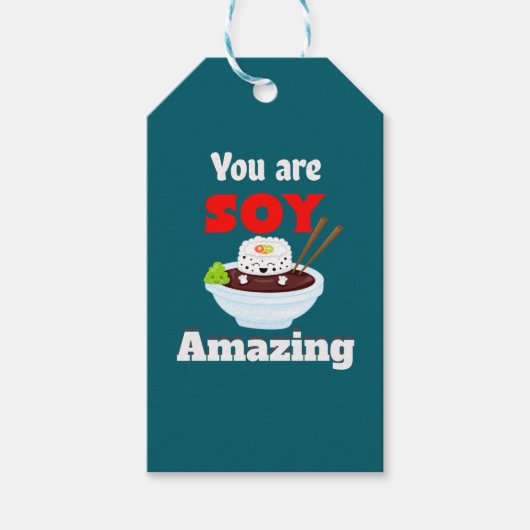 Soja verbazingwekkende Kawaii Sushi Cadeaulabel (Voorkant)