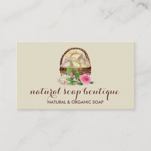 Soja Wax Zeep Zelfgemaakte Lavendel Visitekaartje (Voorkant)
