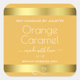 Sojakaarsen Verpakkingslabels Goud Sinaasappel Kar Vierkante Sticker
