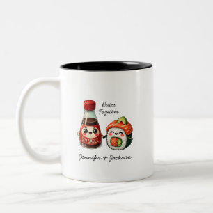 Sojasaus en Sushi gepersonaliseerde mokken