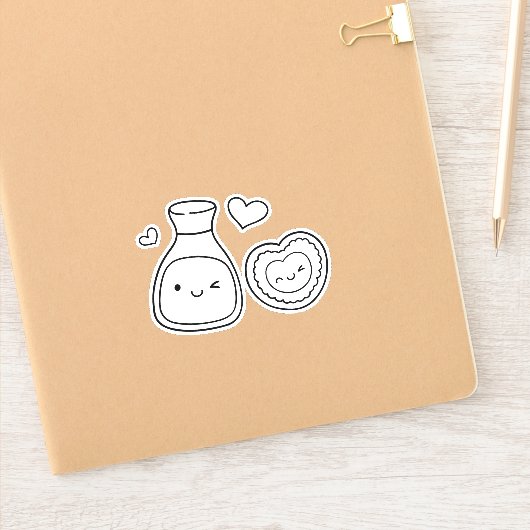 Sojmate, soja en sushi koppels sticker (Notitieboek)