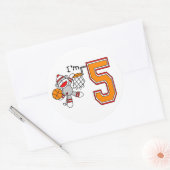 sok aap hoepels 5e verjaardag ronde sticker (Envelop)