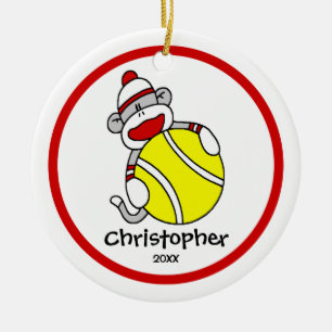 Sok-aap Tennis Jongens Kerst Ornament