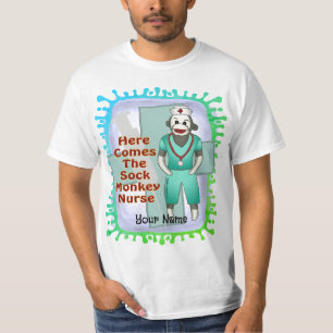 Sok-aap verpleegster t-shirt