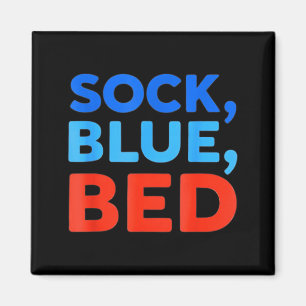 Sok Blauw Bed Grappige Meme Magneet