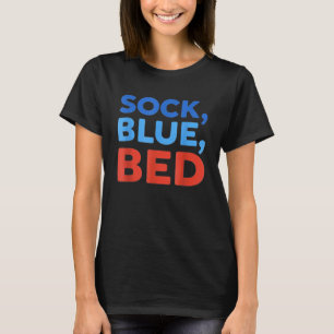 Sok Blauw Bed Grappige Meme T-shirt