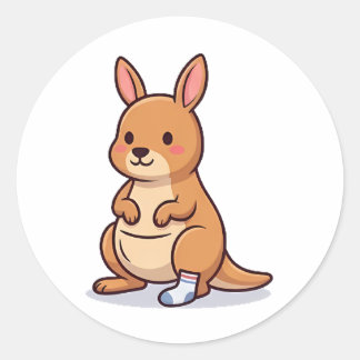 Sok Kangoeroe Ronde Sticker