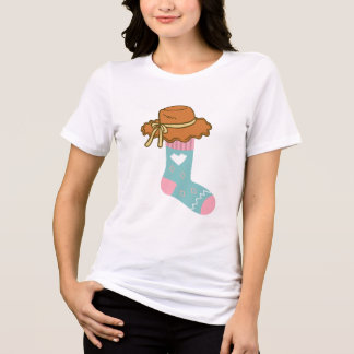 Sok met een Hoed - Whimsische Stijl Tri-Blend Shirt