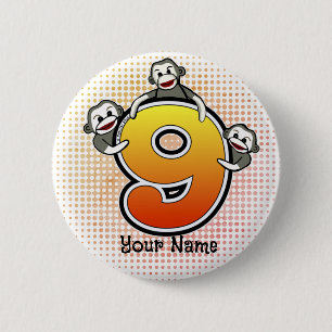 Sokaap Nummer 9 Ronde Button 5,7 Cm