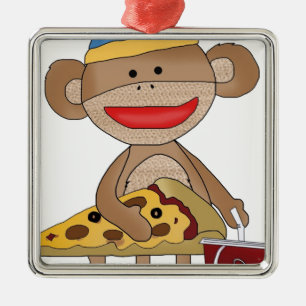Sokaap-pizza en soda metalen ornament