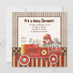 sokaap, vuurwagen jongen Baby shower uitnodiging
